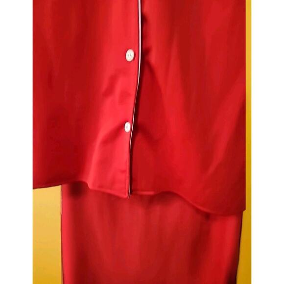 Vintage 60's Madmen Midi Skirt/Blouse Set Butterfly Collar A99 32 Inch Waist - Picture 2 of 7